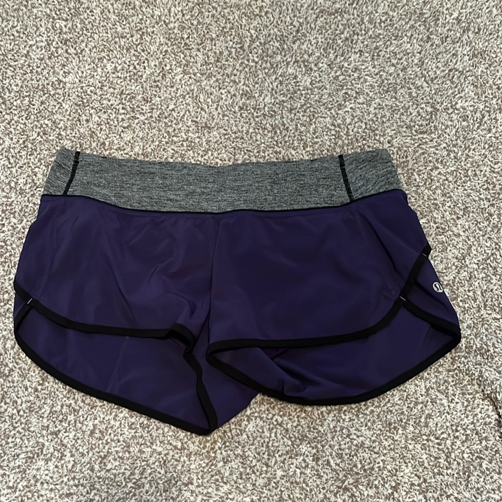purple and grey lululemon speed up shorts